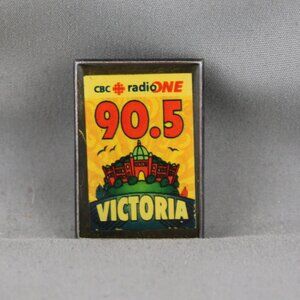 CBC Pin - Victoria BC Canada 90.5 - Celluloid Pin